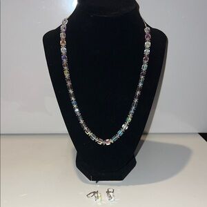 Elegant Crystal Necklace and Earring Set